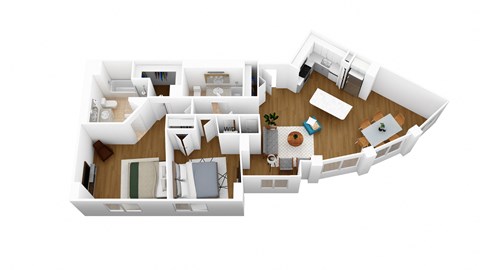 a1 floor plan  1 bedroom with 2 baths  129796